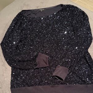 Navy sequin top